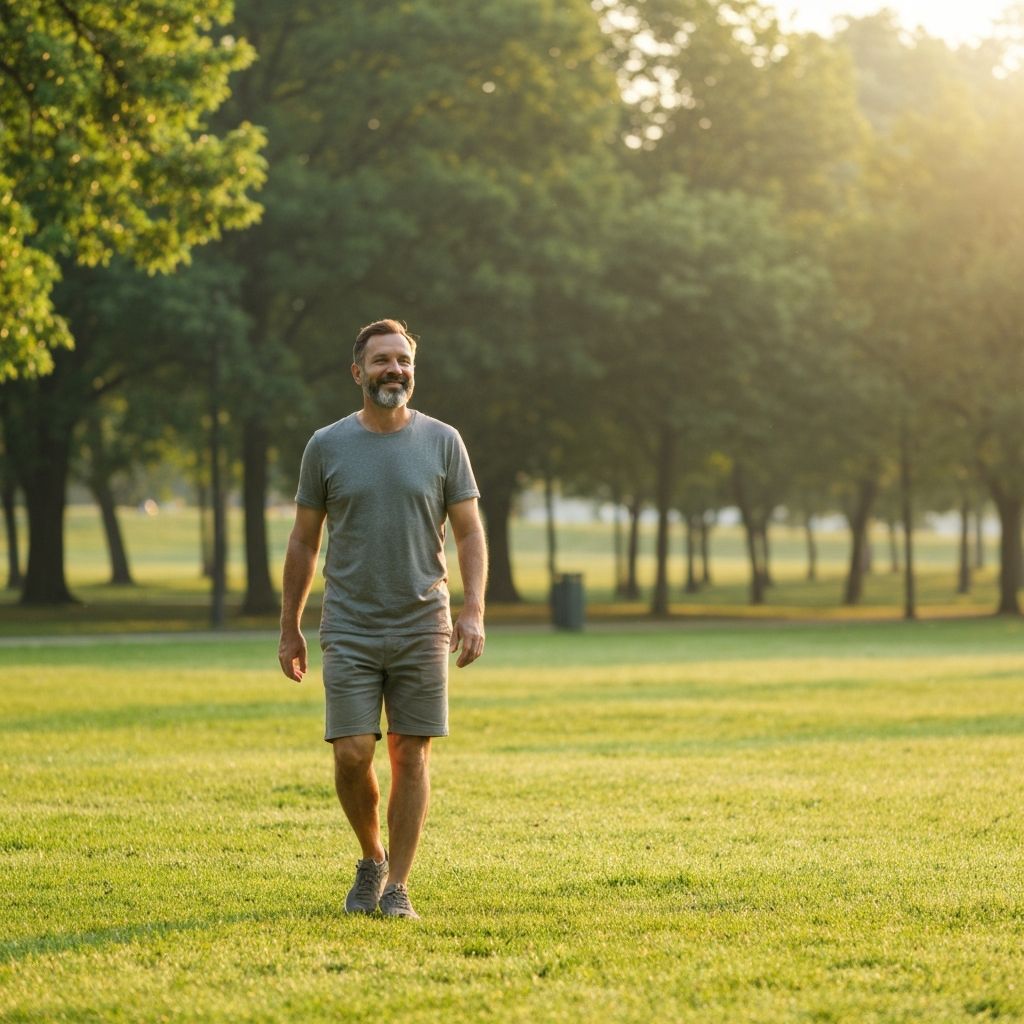 Persona caminando en la naturaleza